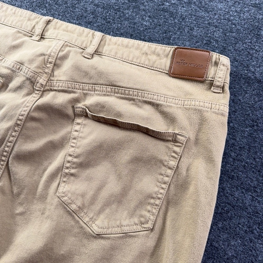 Peter Millar Mens Khaki Tan 5-Pocket Cotton Modal Stretch Pants Size 36 - Picture 10 of 10